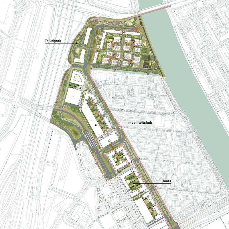 Een stadswijk tussen snelwegen