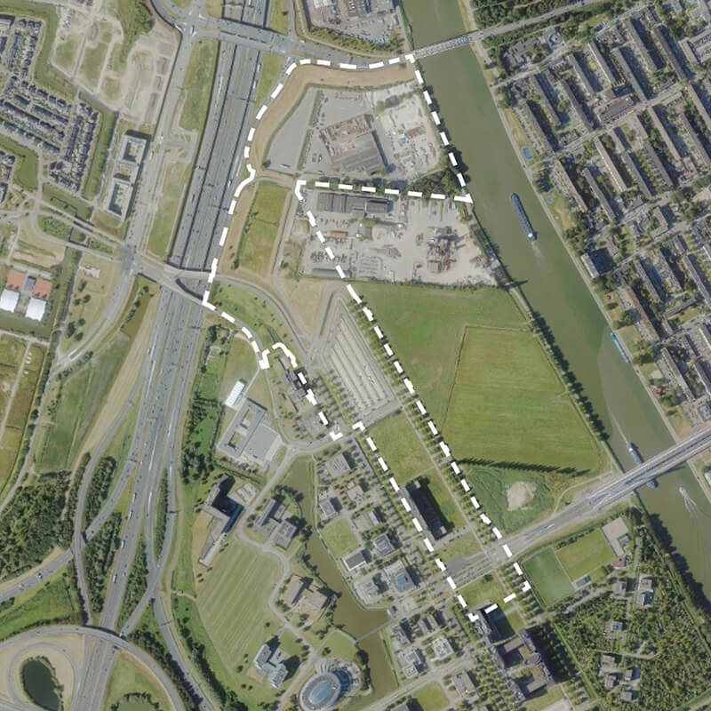 Een stadswijk tussen snelwegen